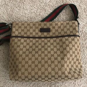 Gucci GG Canvas Web Messenger Large Crossbody